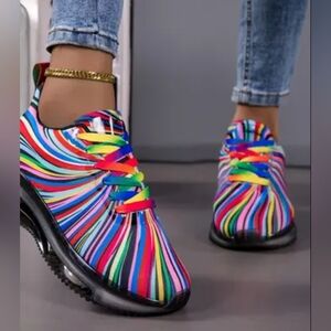 Colorful Striped Women's Sneakers